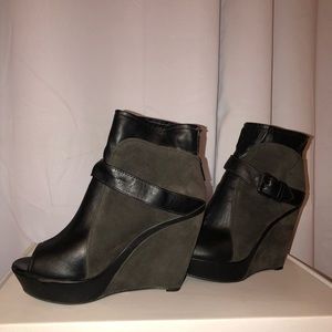 N by Nicole Miller Alexandria peep-toe wedge boots